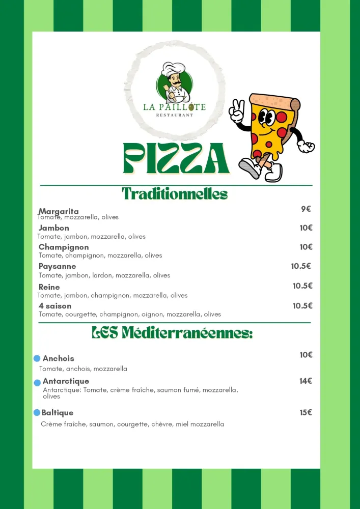 carte 2026 pizzas