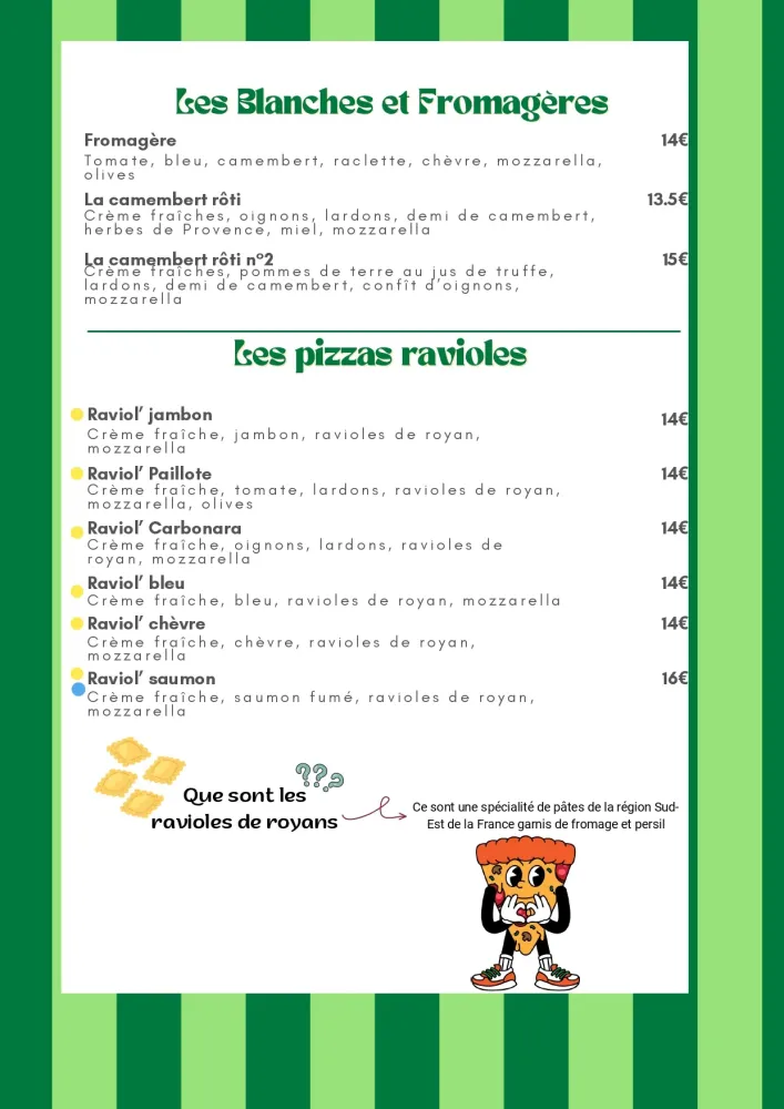 carte 2026 pizzas